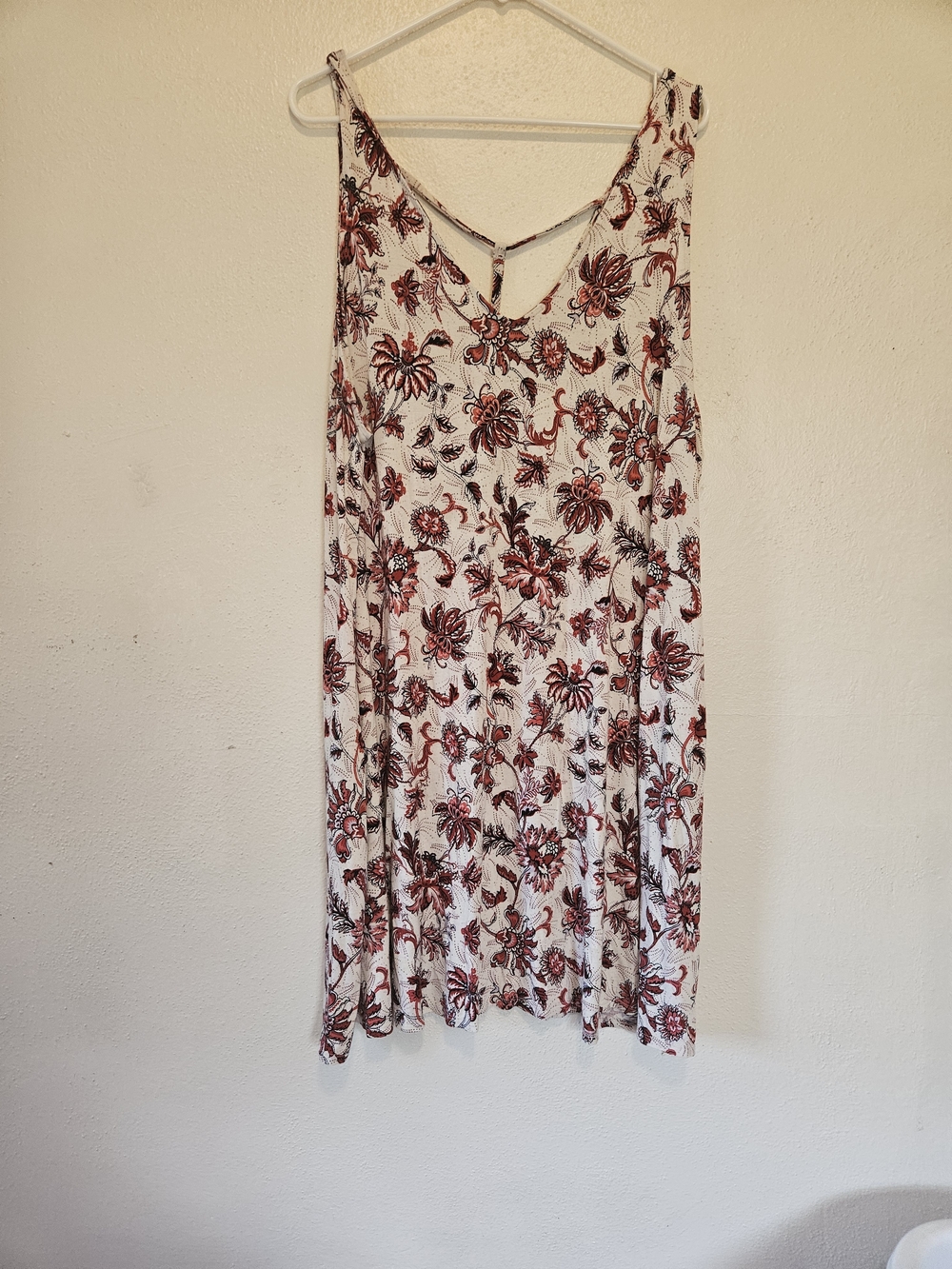 Maurices White Mini Dress with Red Floral Print